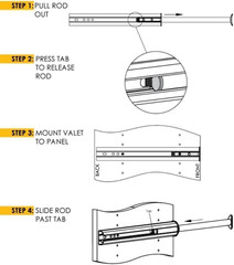 Synergy Elite Valet Rod Wardrobe Fittings – Polished Chrome, 14″ Depth