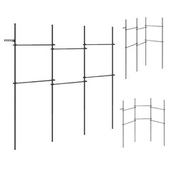 Adjustable Floor to Ceiling Clothes Rack with 6 Hanging Rods and Folding Drying