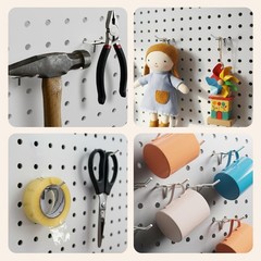 JEAWIWI 50 Pack 2 Inch Metal Pegboard Hooks, Fit 1/4 in and 2IN 50PCS, Sliver