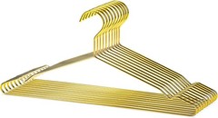 17 Inches Shiny Gold Metal Clothes Hanger With Big Notches – Coat, Suit