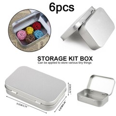 6 Pcs Metal Box Container Hinged Lid Small Empty Storage Box For Small Cosmetics