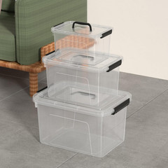 Clear Plastic Storage Bins with Lids and Handles – 6L, 4 Pack