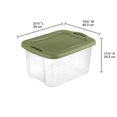 40 Quart Hingelid Clear Storage Box with Latch Lid & Comfort Grip, Da