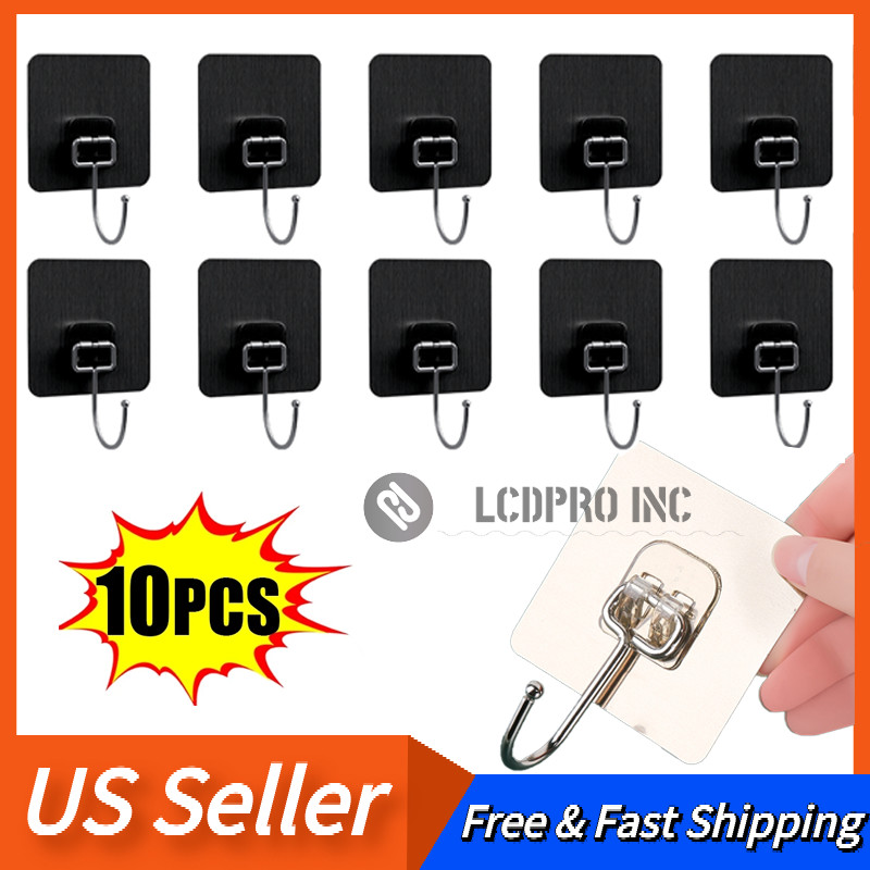 Large Adhesive Hooks Heavy Duty Wall Hooks 22lbs Self Adhesive Hooks Door Hooks