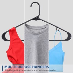 Premium Quality Clothes Hangers (100 Pack) Plastic Gallus Shirt Hanger Black