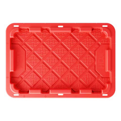 27 Gal. Tough Storage Tote in Clear with Red Lid