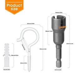 32Pcs Q-Hanger Hooks with Safety Buckle, Windproof Screw Hooks for Hanging outdo
