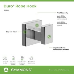 363rh Duro Wallmounted Robe Hook In Polished Chrome