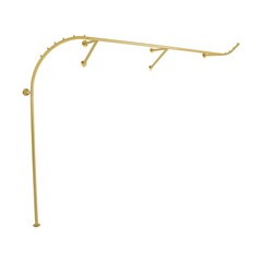 Gold Metal Hanging Clothes Rail, Heavy Duty Wall-mounted Garment Rack, 98.4*63in