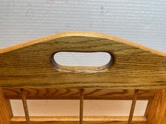 Vintage Oak Wood Magazine Rack Holder Stand Newspaper Record Vinyl 18.5x10x15