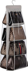 8 Pocket Hanging Purse Organizer for Closet – Space Saving Handbag Storage Holde