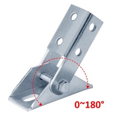 2 Pcs Adjustable Brace Fitting for 1-5/8″ Strut Channel Single Channel Hinged