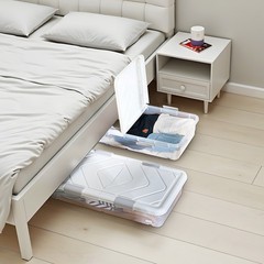 VEVOR Under Bed Storage with Wheels 31.7×15.6×6.9 In Rolling Storage Bags 4 Pack