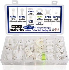 100PCS Concrete Wall Hooks Cinder Block Wall Hangers,Picture Hangers for Concret