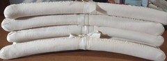 14 Cream Cotton Canvas With Bow Padded Swivel Chrome Hook Luxury Hangers 16″