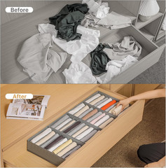 4 Packs T-Shirt Drawer Organizers for Clothing,10 Grids Compartment Wardrobe Sto