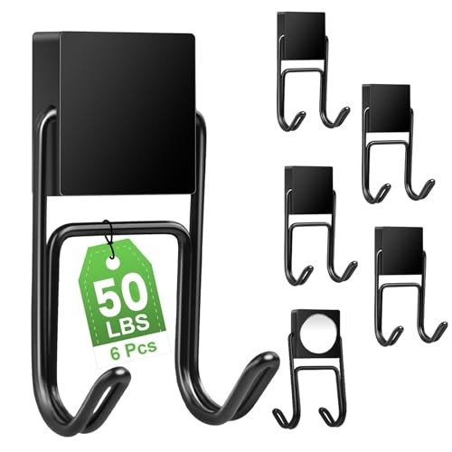 Magnetic Hooks Pcs 50lbs+ Magnet Hook 202Cruise 0.98×2.36 in 6 Black