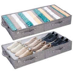 2 Pack Under Bed Storage Containers 32L Low Profile Underbed Clothes Storage Bin