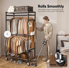 HOKEEPER 450LBS Heavy Duty Rolling Garment Rack
