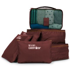 Miami CarryOn 6-Piece Travellers Packing Cubes for Luggage Organization