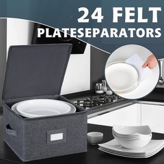 2 Pack China Storage Containers Hard Shell 12×8 Inch Dinner Plate Dishes Grey