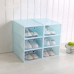 12 pcs Foldable Plastic Transparent Shoe Box Storage Clear Organizer Stackable
