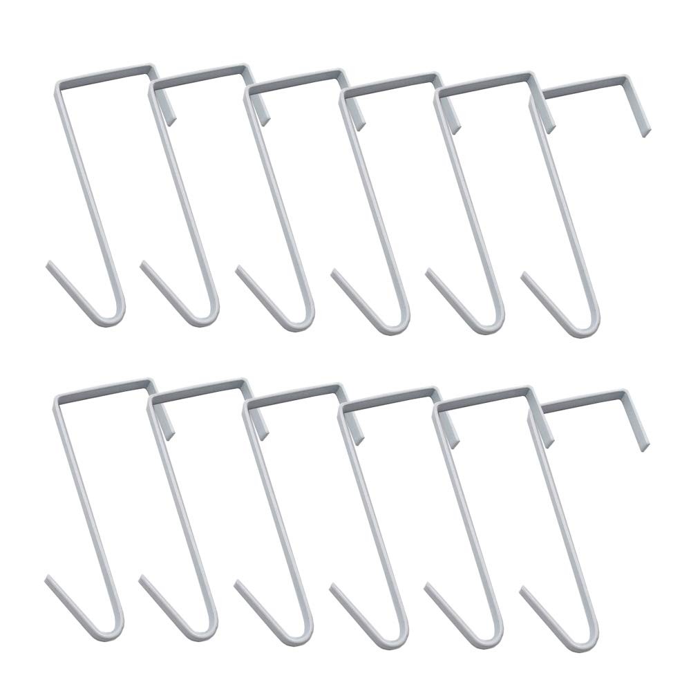 12 Pack White Smart Over The Door Hook,2 Side Metal Z Hooks,S Hooks for 12 PCS
