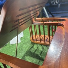 Winsome Cherry Finish Bed Desk MCM Center Tilts Fully Assemble w/Magazine Holder