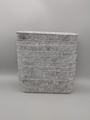 Set of 10 Small Felt Bin Organizers 7 x 3.5 in x H 2in Light Heather Gray