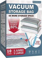 Roomimaster Vacuum Storage Bags 10Pack Space Saver Bags for Clothes Bedding