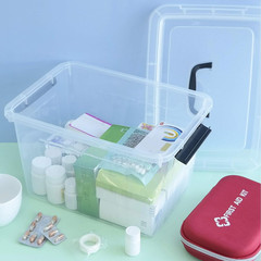 Clear Plastic Storage Box with Handle, 10L Latch Container for Snacks & Tools