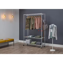 Chrome Steel Clothes Rack 48 In. W X 75.5 In. H