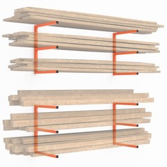 Garage Wall Mounted Lumber Storage Rack, Overhead Heavy Duty One-Piece Design…