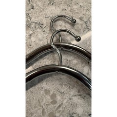 Set of 2 Vintage Lee Rowan Hangers Chrome-plated Finish Black Plastic Tips