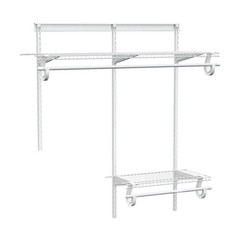 2-4 Ft. Expandable Closet Organizer System Kit, White Custom Metal Wire Shelv…