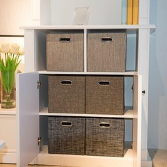 Heavy-duty fabric drawers, 11 x 11 inches, set of 4, brown