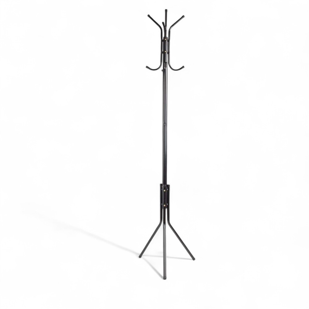 Coat Rack Hall Tree Black Metal Freestanding 69 in. H x 16.5 in. W x 14.75 in. D