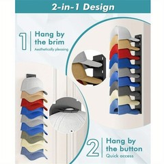 Hat Rack Cap Organizer Hanging Baseball Hat Storage Rack for Closet Door Wall