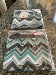 Thirty-One Storage Bin And Matching Pieces. 8 Piece Set. “DOTTY CHEVRON”. NEW.