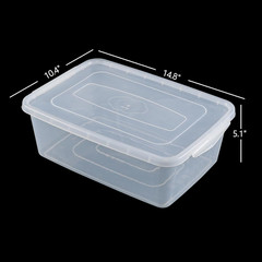 4-Pack Clear Latch Storage Boxes, 14 Quart, BPA-Free, Ideal for Shoes & Crafts