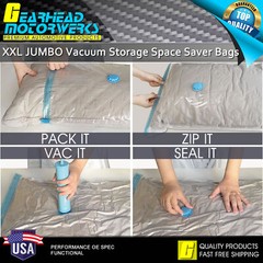 XXL Jumbo Vacuum Storage Bags Comforters Bedding Clothes Space Saver Hand Pump