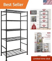 Storage Shelves – 5 Tier Shelf Organizer, Heavy Duty Garage Shelving Unit wit…
