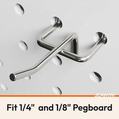 JEAWIWI 50 Pack 2 Inch Metal Pegboard Hooks, Fit 1/4 in and 2IN 50PCS, Sliver