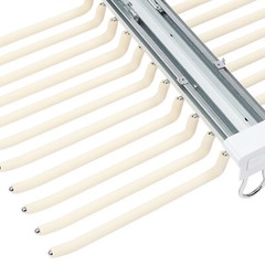 23.2*18.1*3.7in Beige Pull Out Trousers Rack 22 Arms Steel Pull Out Pants Rack