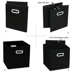 Fabric Storage Bins w/ Sturdy Handles, Foldable Cube Organizer for Decluttering