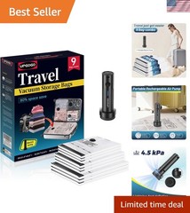 Travel Vacuum Bags for Luggage with Portable Electric Pump,Vacuum Seal Bags f…