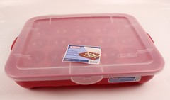 Sterilite Ornament Red Storage Case Holds 20 3.5″ Christmas Holiday Ornaments