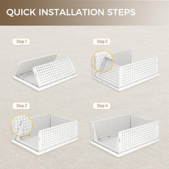 6 Pack Closet Organizers Storage Bins, Stackable Plastic Drawer Basket for Cloth