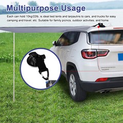 4Pcs Heavy Duty Suction Cup Tie Downs,Car Awning Camping w/Hooks Lock Holder Set