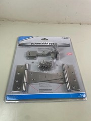 National Hardware Stainless Steel Gate Hardware Kit N343-434 Gate Latch T Hinges